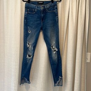 Express stretch mid rise ankle leggings jeans